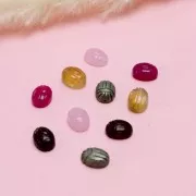 Cuenta de escarabajo ovalada grabada 14x10 mm piedra preciosa - Piedra de luna x1