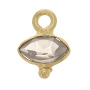 Charm de ojo facetado y bola pequeña de 8x7mm - Dorado oro fino- Topacio x1
