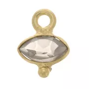 Cuarzo ahumado - Charm de ojo facetado y bola pequeña de 8x7mm - Dorado oro fino- Topacio x1 Charm de ojo facetado y bola pequeña de 8x7mm - Dorado oro fino- Topacio x1