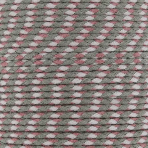 Cordón de algodón trenzado de 2 mm - Gris - Rosa viejo - Rosa claro x1m
