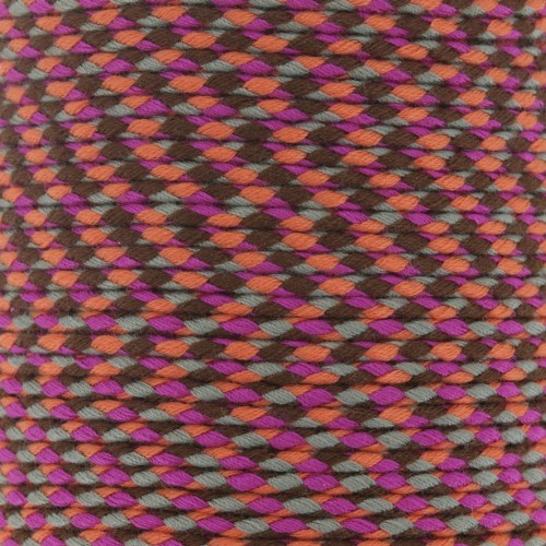 Cordón de algodón trenzado 2 mm - Fuchsia - Orange - Gris - Marron x1m