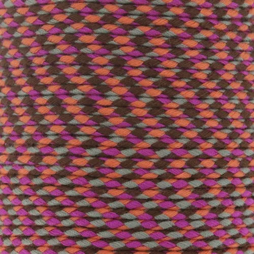 Cordón de algodón trenzado 2 mm - Fuchsia - Orange - Gris - Marron x1m