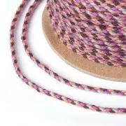 Cordón de algodón trenzado 2 mm - Fuchsia - Orange - Gris - Marron x1m