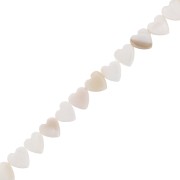 Cuenta de corazón de nácar 6 mm - Natural x1