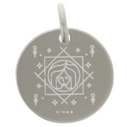 Colgante redondo 13,5 mm - signo astrológico Virgo - Plata 925 x1