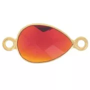 Gota facetada entre capas 13x8mm imitación gema Dorado Oro fino - Hydro Granate