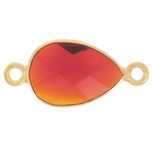 Gota facetada entre capas 13x8mm imitación gema Dorado Oro fino - Hydro Granate