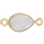 Gema facetada intercalada 13x8mm - Dorado oro fino - Piedra de la luna|raw }}