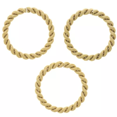 Anillas retorcidos redondas abiertas 12x1,45 mm - Acero inoxidable dorado 304 x10