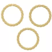 Anillas retorcidos redondas abiertas 12x1,40 mm - Acero inoxidable dorado 304 x10