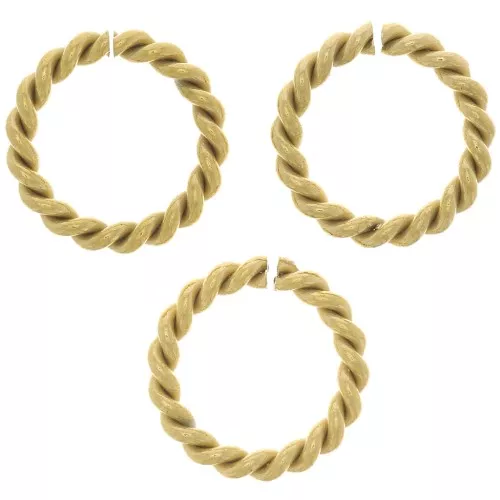 Anillas retorcidos redondas abiertas 10x1,45 mm - Acero inoxidable dorado 304 x10