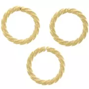 Anillas retorcidos redondas abiertas 10x1,40 mm - Acero inoxidable 304 Dorado x10