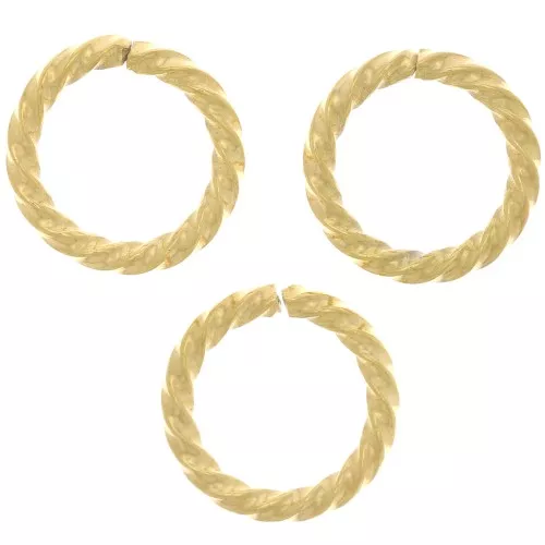 Anillas retorcidos redondas abiertas 10x1,40 mm - Acero inoxidable 304 Dorado x10