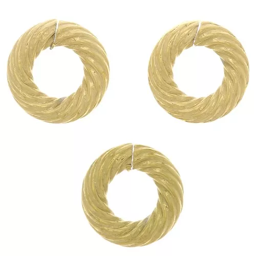 Anillas abiertas a rayas redondas de 8x2 mm - Acero inoxidable dorado 304 x10