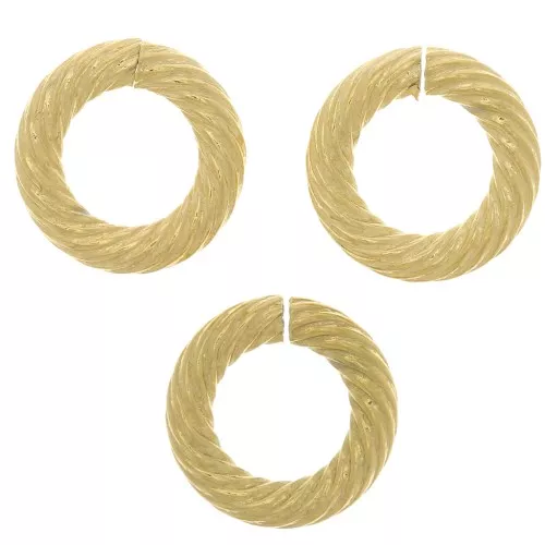 Anillas abiertas a rayas redondas de 10x2 mm - Acero inoxidable 304 Dorado x10