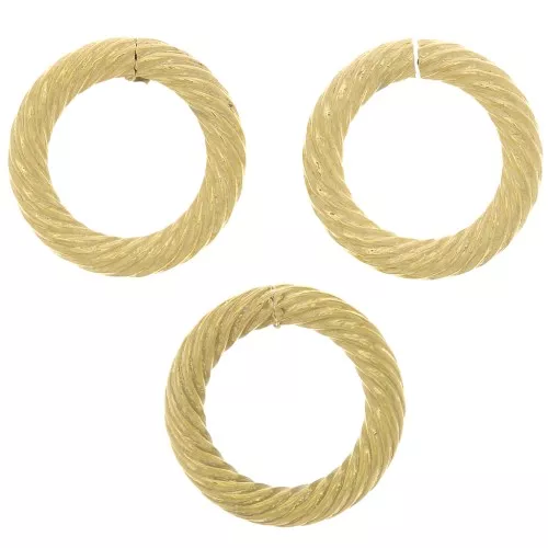 Anillas abiertas a rayas redondas de 12x2 mm - Acero inoxidable 304 Dorado x10