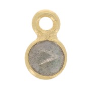 Charm de piedra preciosa redonda facetada de 5 mm - chapado en oro - Labradorita x1|raw }}