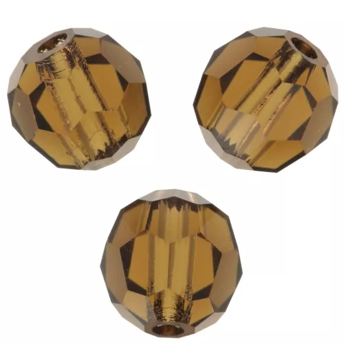 Redondas facetadas de cristal Preciosa 5 mm - Smoked Topaz x15