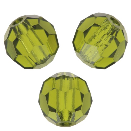 Redondas Facetadas de Cristal Preciosa 5 mm - Olivine x15