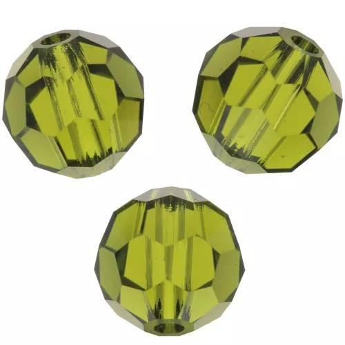 Preciosa Cuentas de cristal redondas facetadas de 6 mm - Olivino x6