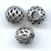 Bolas filigrana 8 mm plateado antiguo x5