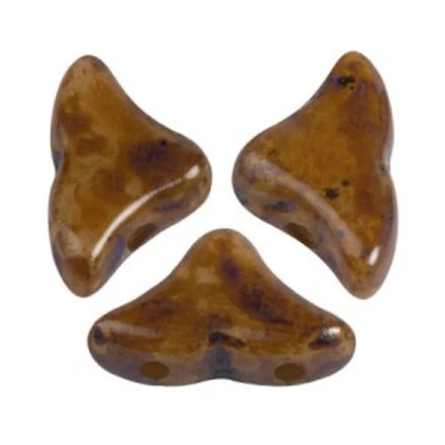 Cuentas de cristal Helios® de Puca® 6x10mm - Opaque Beige Travertin x10g