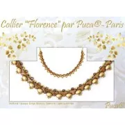 Cuentas de cristal Helios® de Puca® 6x10mm - Opaque Beige Capri Gold x10g