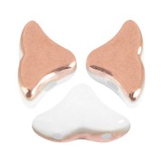 Cuentas de cristal Helios® de Puca® 6x10mm - Opaque White Capri Gold x10g|raw }}