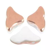 Cuentas de cristal Helios® de Puca® 6x10mm - Opaque White Capri Gold x10g