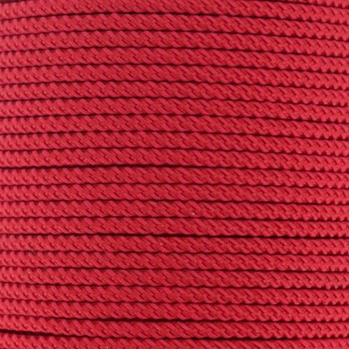 Cordón de poliéster trenzado de 2 mm - Rojo oscuro x1m