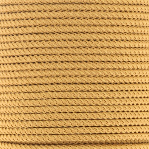 Cordón de poliéster trenzado de 2 mm - Mostaza x1m