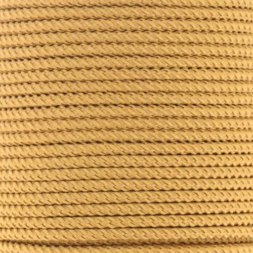 Cordón de poliéster trenzado de 2 mm - Mostaza x1m