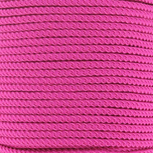 Cordón de poliéster trenzado de 2 mm - Fucsia x1m