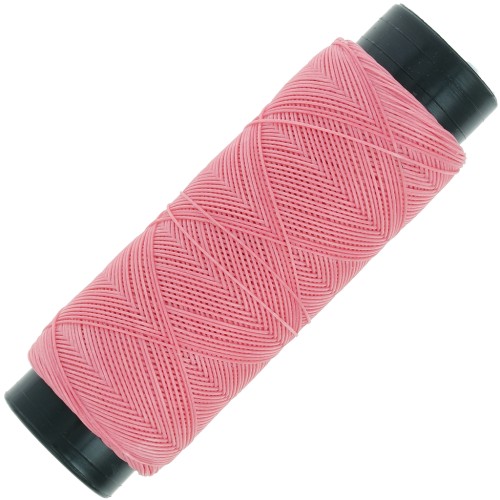 Hilo plano de poliéster encerado Slam Cord para micro macramé 0,6 mm - Rosa x100m