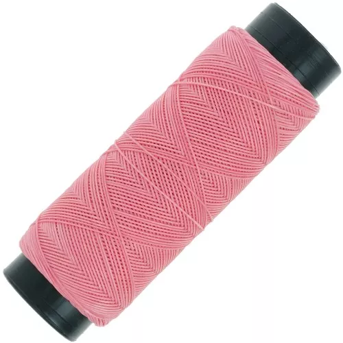 Hilo plano de poliéster encerado Slam Cord para micro macramé 0,6 mm - Rosa x100m