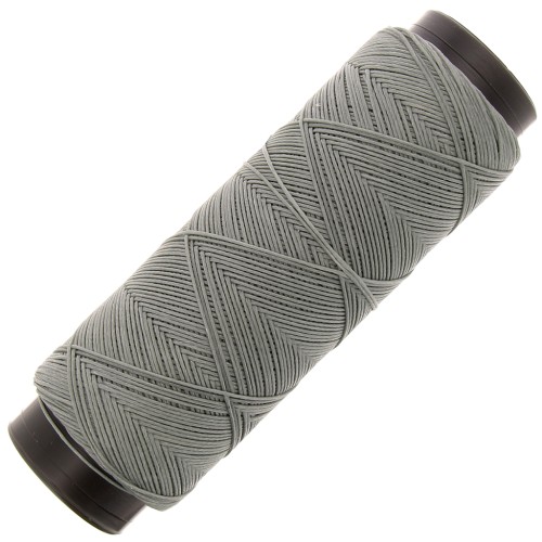 Hilo plano de poliéster encerado Slam Cord para micro macramé 0,6 mm - Gris x100m