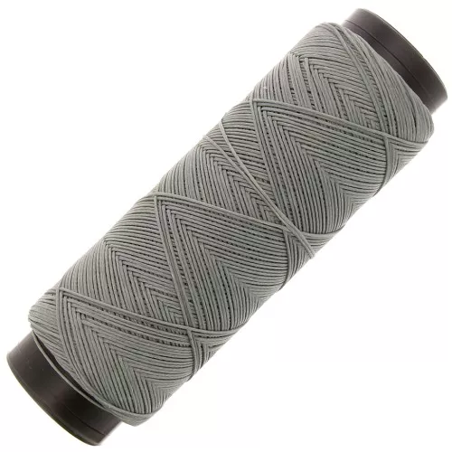 Hilo plano de poliéster encerado Slam Cord para micro macramé 0,6 mm - Gris x100m