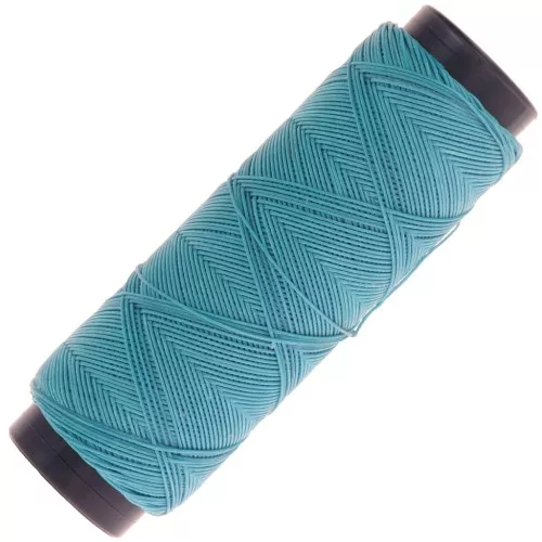Hilo plano de poliéster encerado Slam Cord para micro macramé 0,6 mm - Turquesa x100m
