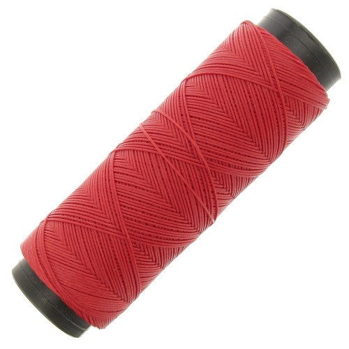 Hilo plano de poliéster encerado para micro macramé 0,6 mm - Rojo x100m