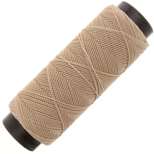 Hilo plano de poliéster encerado Slam Cord para micro macramé 0,6 mm Sable x100m