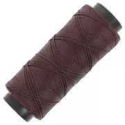 Fil plat en polyester ciré - Slam Cord pour micro macramé 1 mm Aubergine x100m