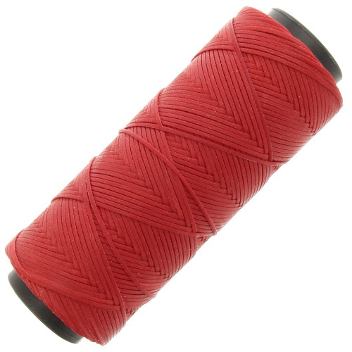 Bobina de poliéster encerado para micro macramé 1mm - Rojo x100m