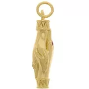 Colgante de manos entrelazadas con óxido de zirconio 23x8 mm - Dorado - Fucsia x1