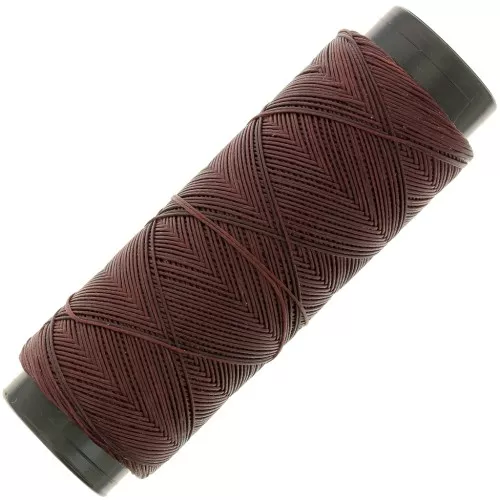 Hilo plano de poliéster encerado Slam Cord para micro macramé 0,6 mm - Cacao x100m