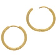 Pendientes de aros redondas de 18 mm para decorar - Acero inoxidable 304 dorado x2|raw }}