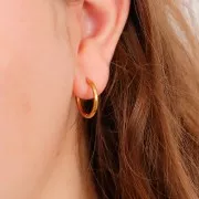 Pendientes de aros redondas de 18 mm para decorar - Acero inoxidable 304L x2