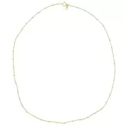 Collar de malla rizada con cuentas redondas alternadas 2 mm Gold filled (oro laminado) x 46cm