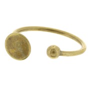 Anillo ajustable con bandeja para cabujón plano de 8mm - Bronce x1|raw }}