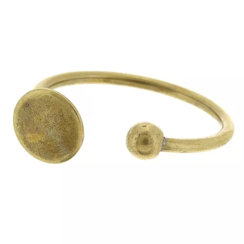 Anillo ajustable con bandeja para cabujón plano de 8mm - Bronce x1