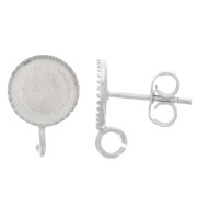 Pendientes con fondo plano de 8 mm - anilla abierta - Plateado x2|raw }}